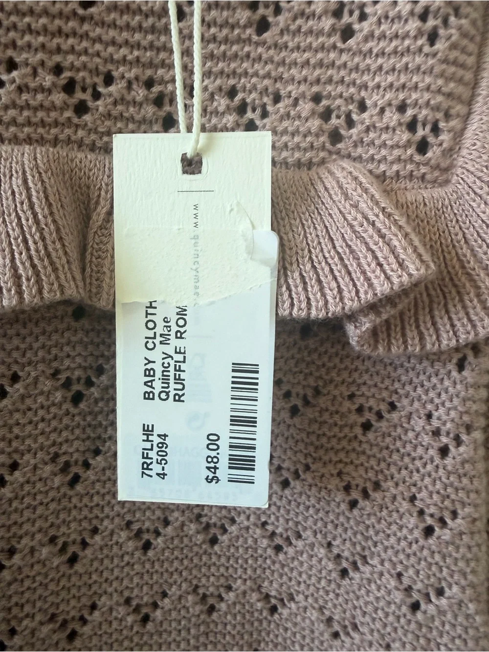 Quincy Mae Knit Baby Romper in Dusty Mauve